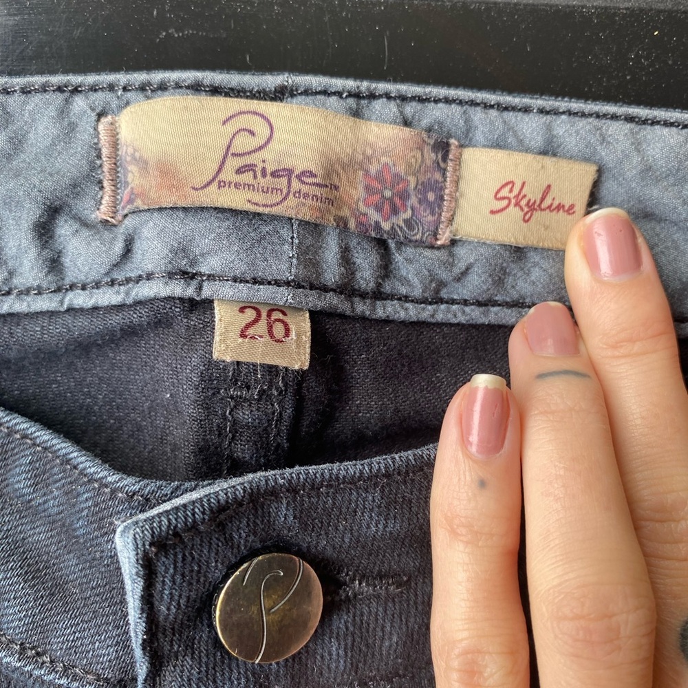 PAIGE Distressed Black Skinny Jeans